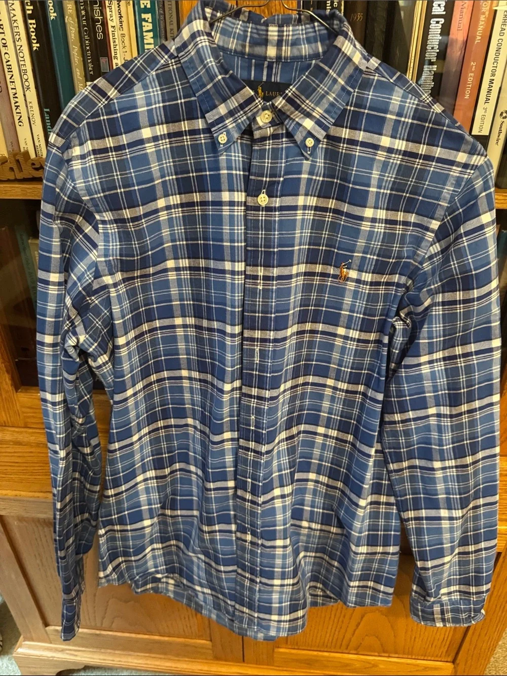 Polo by Ralph Lauren Blue and White Plaid Button-Down Shirt
